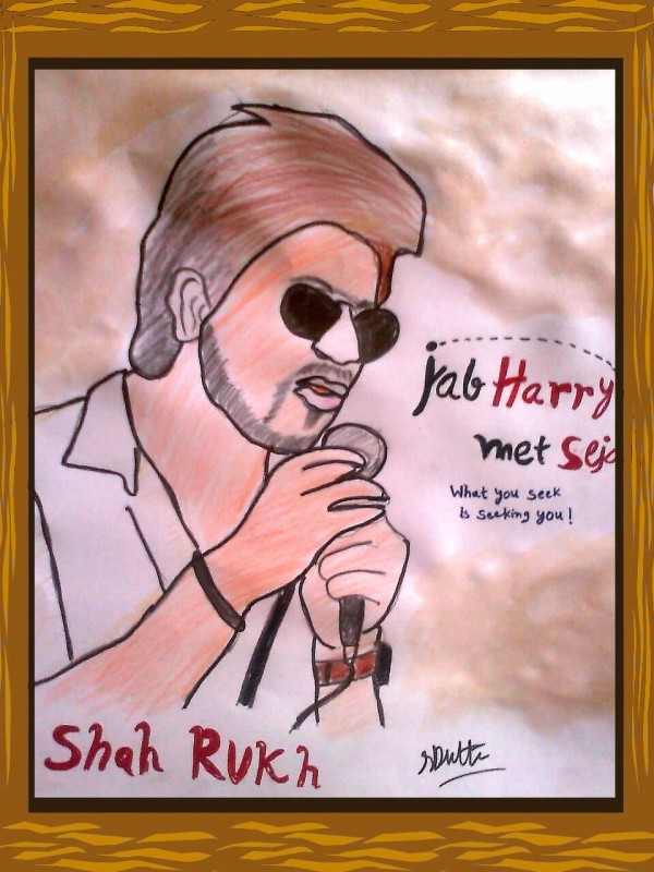 Mixed Painting Of Jab Harry Met Seijal Poster - DesiPainters.com