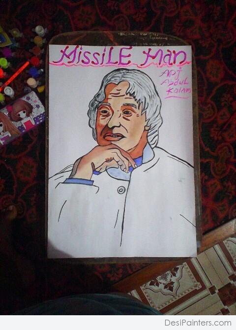 Amazing Watercolor Painting Of APJ Abdul Kalam - DesiPainters.com