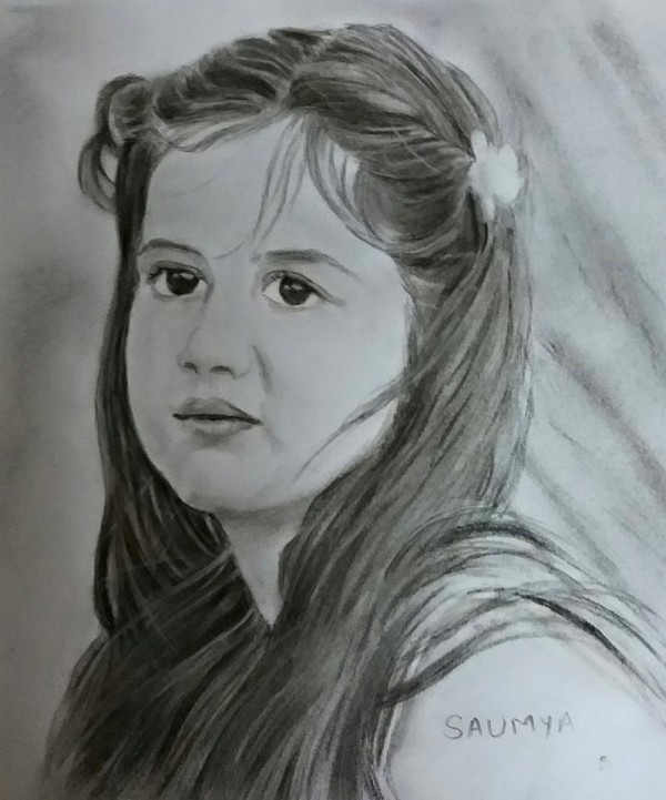Pencil Sketch Of Harshaali Malhotra - DesiPainters.com