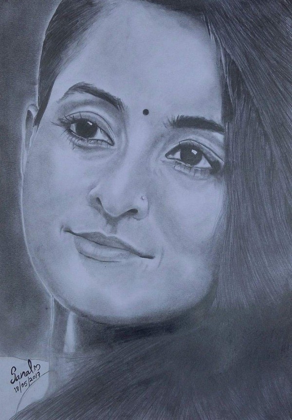 Awesome Pencil Sketch Of Actress Bhamaa - DesiPainters.com