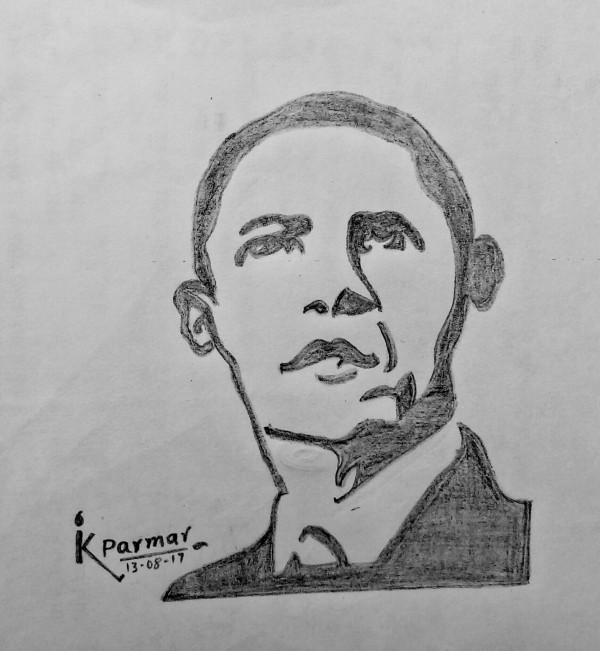 Brilliant Pencil Sketch Of Barack Obama - DesiPainters.com