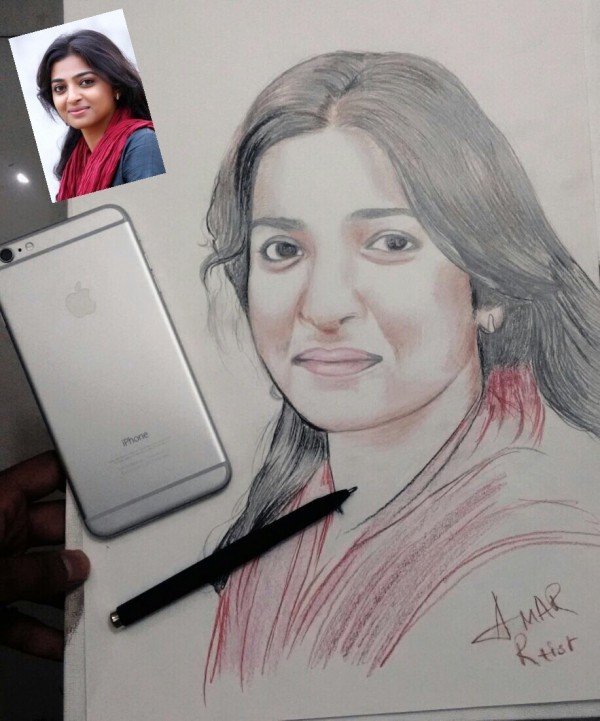 Amazing Pencil Sketch Of Radhika Apte - DesiPainters.com