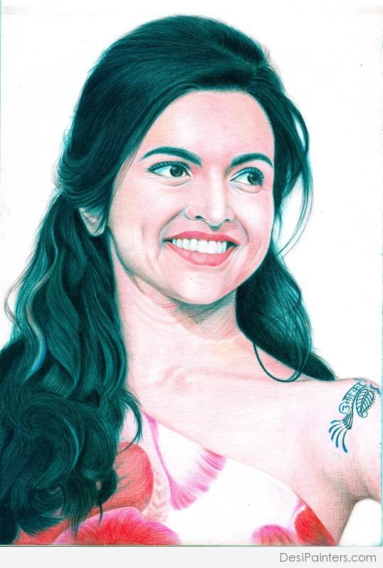 Lovely Pencil Color Of Deepika Padukone