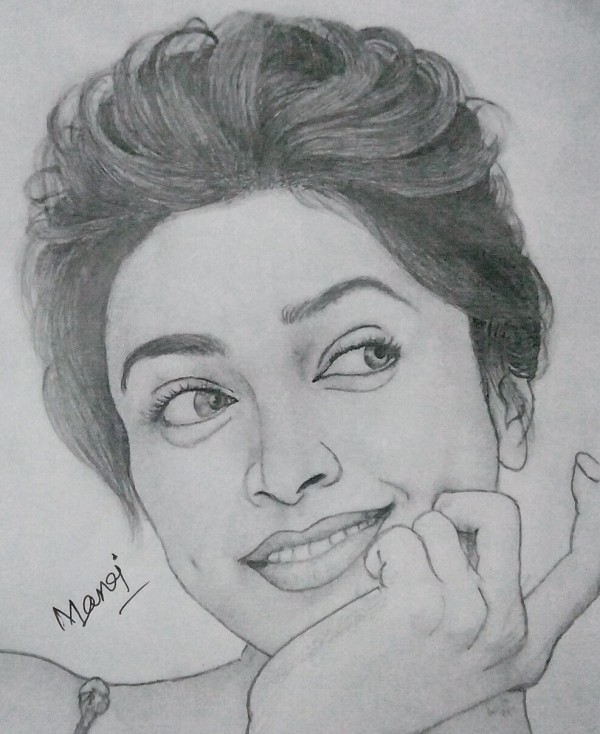 Beautiful Pencil Sketch Of Deepika Padukone