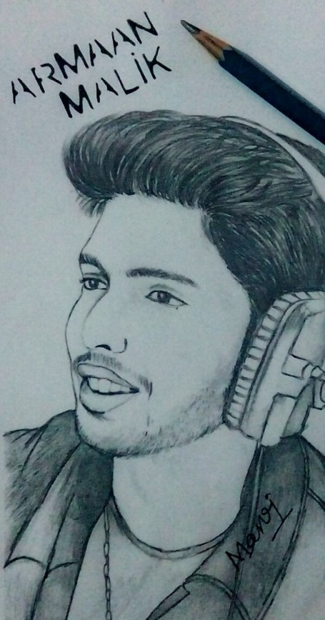 Excellent Pencil Sketch Of Armaan Malik - DesiPainters.com