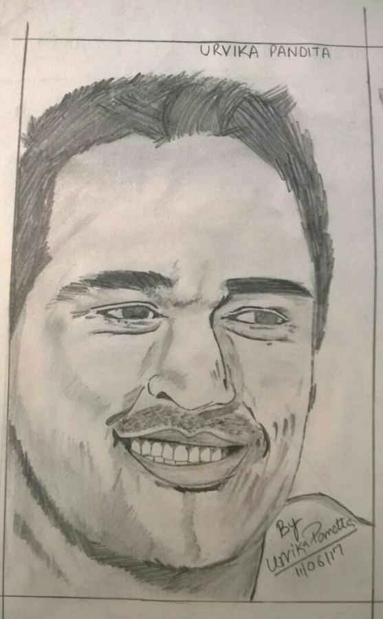 Pencil Sketch Of Mahendra Singh Dhoni