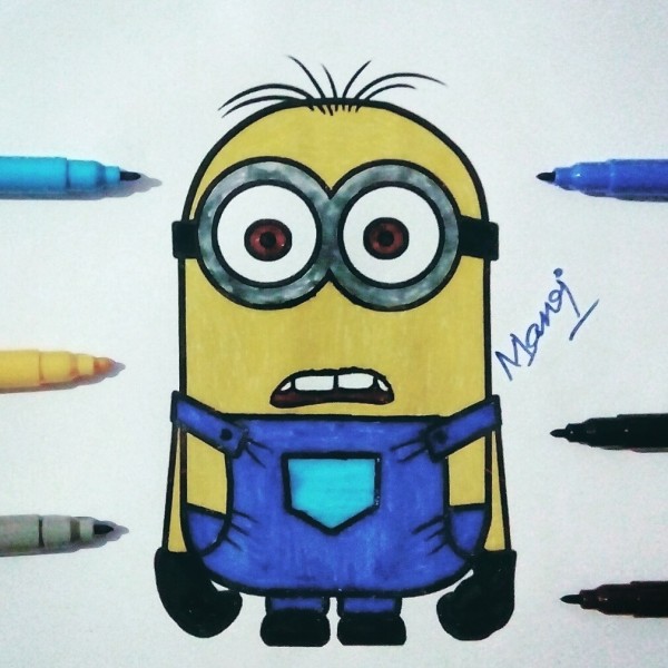 Attractive Pencil Color Of Minion - DesiPainters.com