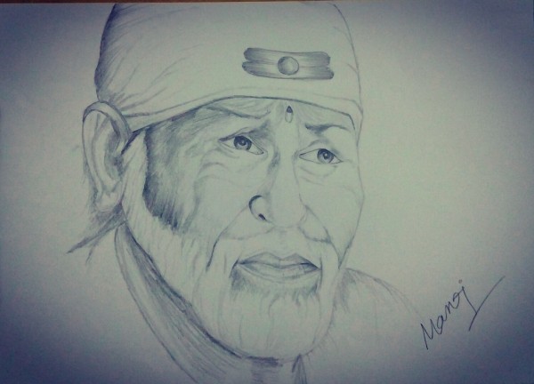 Pencil Sketch Of Om Sai Ram