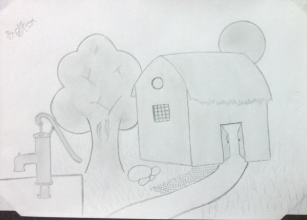 Pencil Sketch Of Village