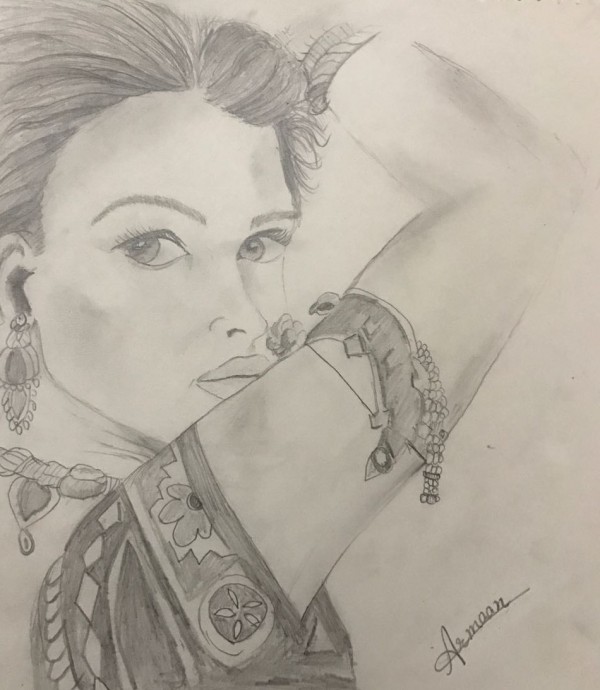 Pencil Sketch Of Beautiful Girl - DesiPainters.com