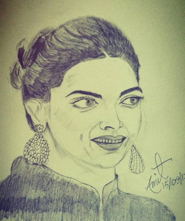 Pencil Sketch Of Deepika Padukone