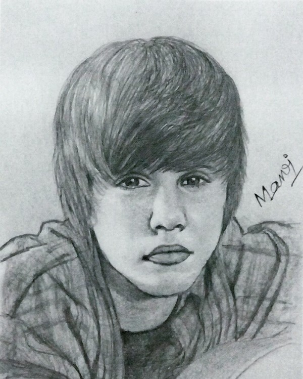 Pencil Sketch Of Justin Bieber