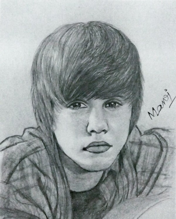 Pencil Sketch Of Justin Bieber - DesiPainters.com