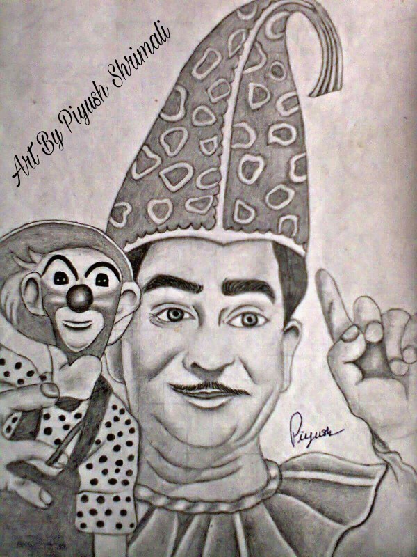 Wonderful Pencil Sketch Of Late Sri Raj Kapoor Sahab