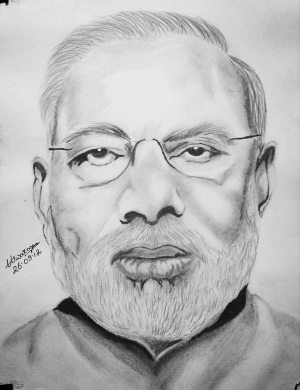 Pencil Sketch Of Narendra Modi - DesiPainters.com