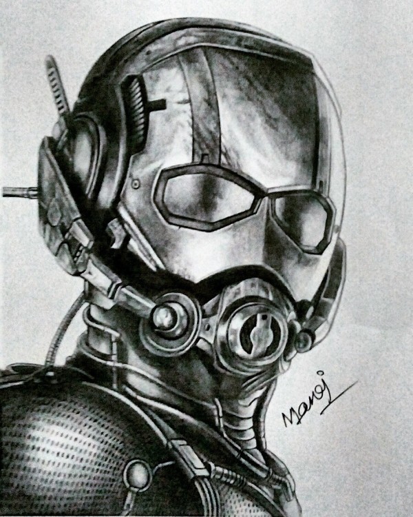 Brilliant Pencil Sketch Of Ant Man - DesiPainters.com