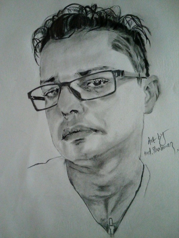 Pencil Sketch Of A Elder Brother - DesiPainters.com