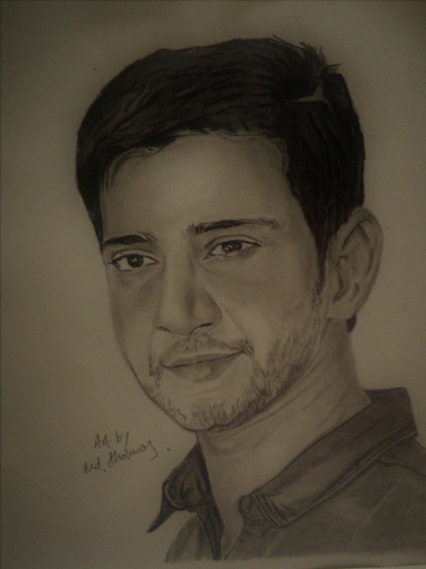 Pencil Sketch Of South Actor Mahesh Babu - DesiPainters.com