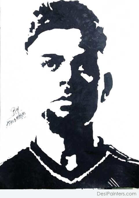 Classic Ink Painting Of Virat Kohli - DesiPainters.com