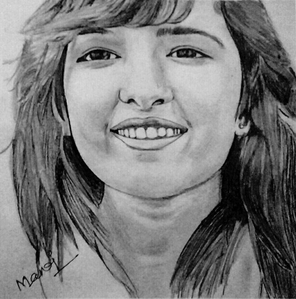 Cute Pencil Sketch Of Shirley Setia - DesiPainters.com