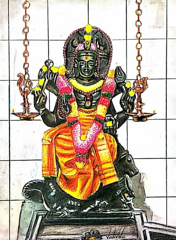 Brilliant Mixed Painting Of Hindu God