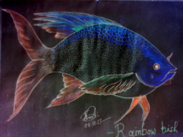 Awesome Ink Painting Of Fish