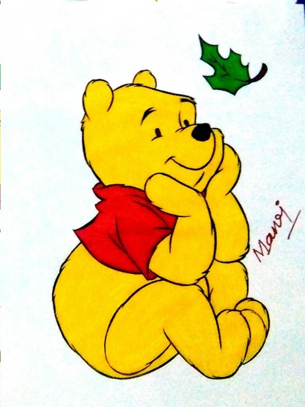 Pencil Color Of Winnie The Pooh - DesiPainters.com
