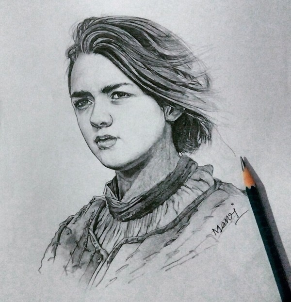 Pencil Sketch Of Arya Stark