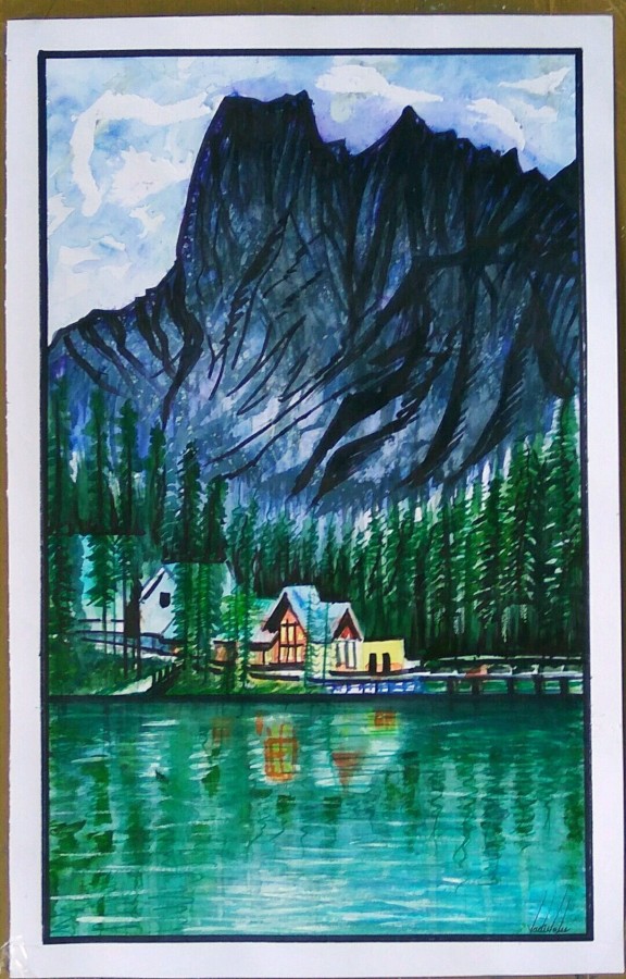 Wonderful Watercolor Painting Of Scenery - DesiPainters.com