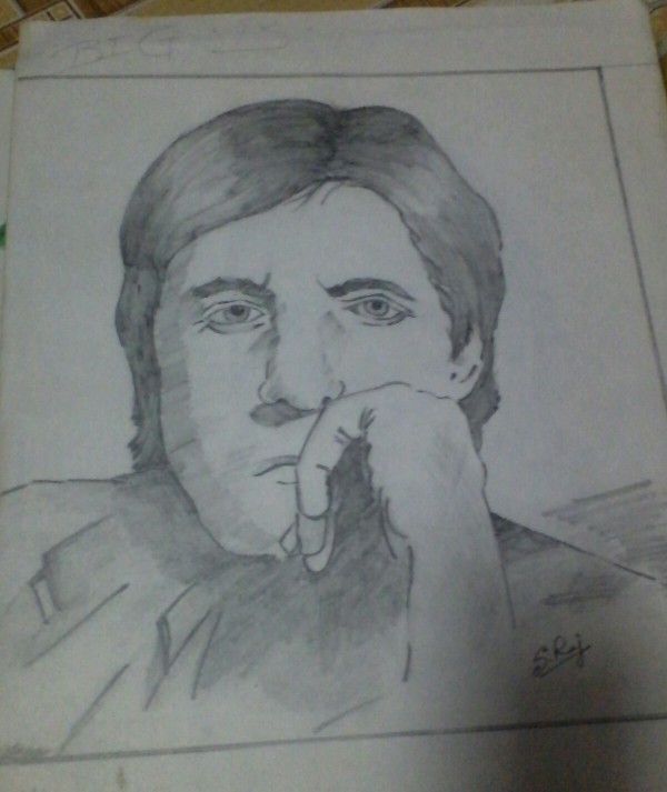 Amazing Pencil Sketch Of Amitabh Bachchan - DesiPainters.com