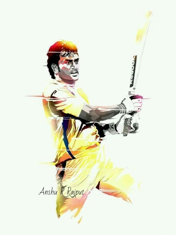 Fantastic Oil Painting Of Mahendra Singh Dhoni - DesiPainters.com