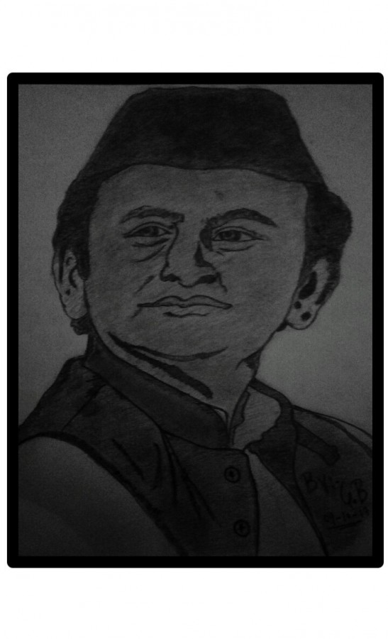 Pencil Sketch Of Akhilesh Yadav - DesiPainters.com