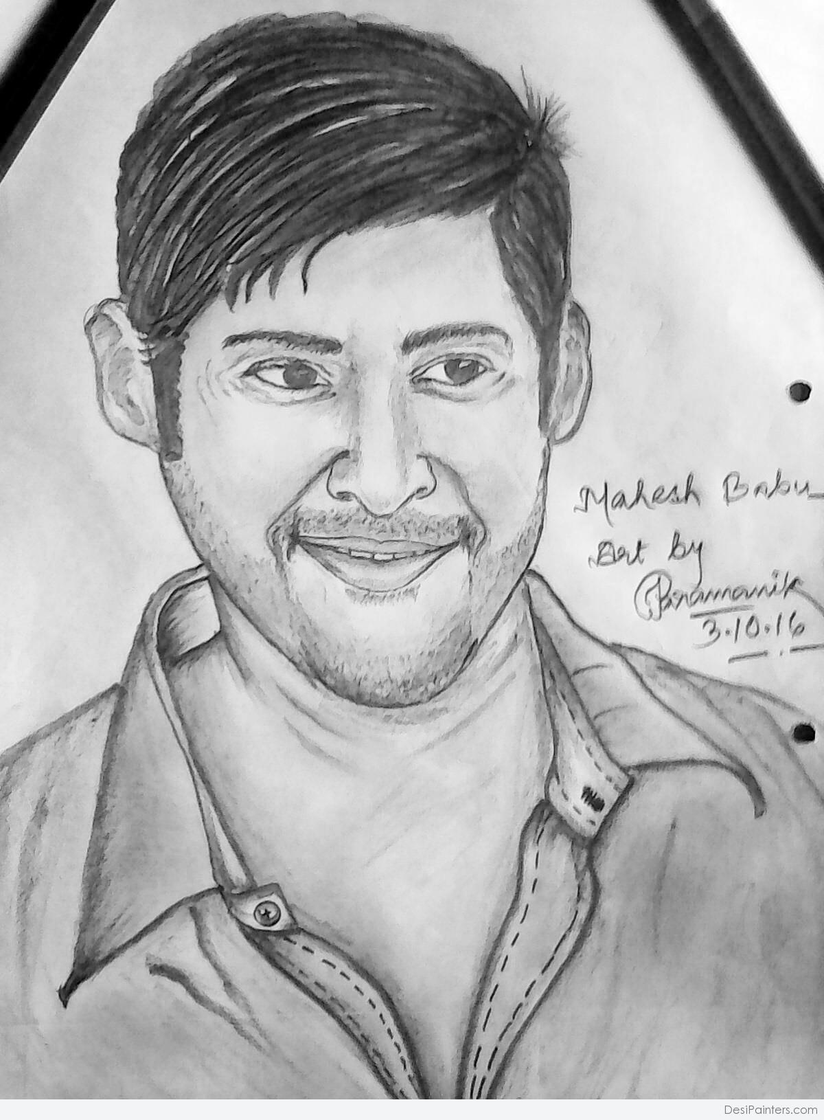 Attractive Pencil Sketch Of Mahesh Babu