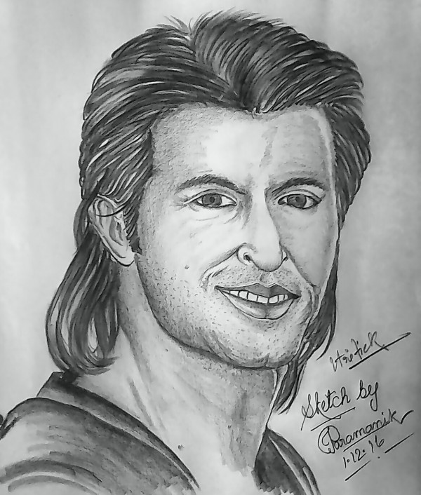 Awesome Pencil Sketch Of Hritik Roshan - DesiPainters.com
