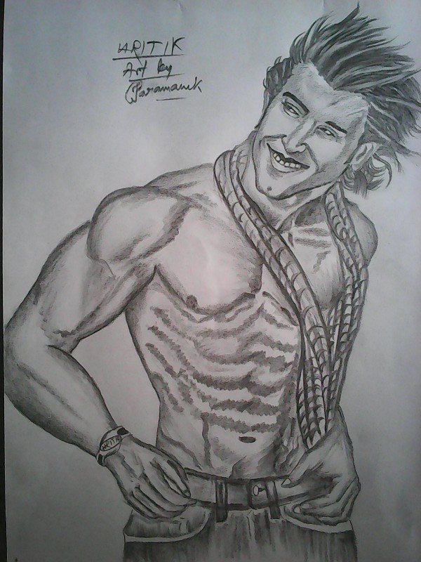 Pencil Sketch Of Hrithik Roshan - DesiPainters.com