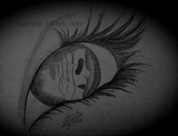 Pencil Sketch Of Michael Jackson In Eyes - DesiPainters.com