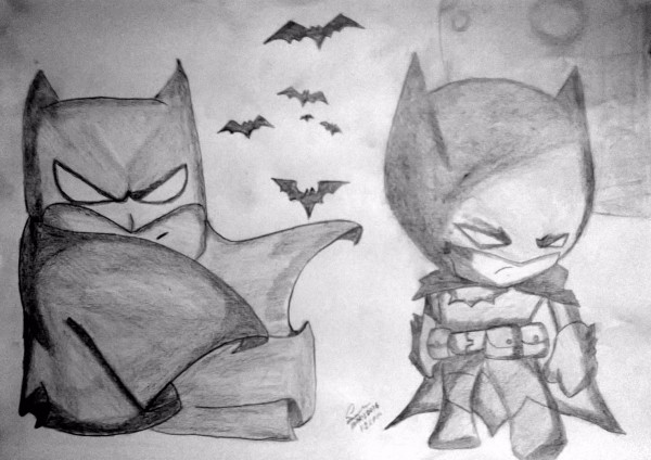 Pencil Sketch Of Kid Batman - DesiPainters.com