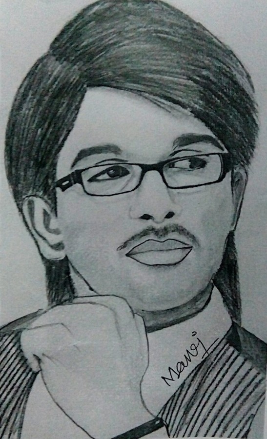 Wonderful Pencil Sketch Of Allu Arjun - DesiPainters.com