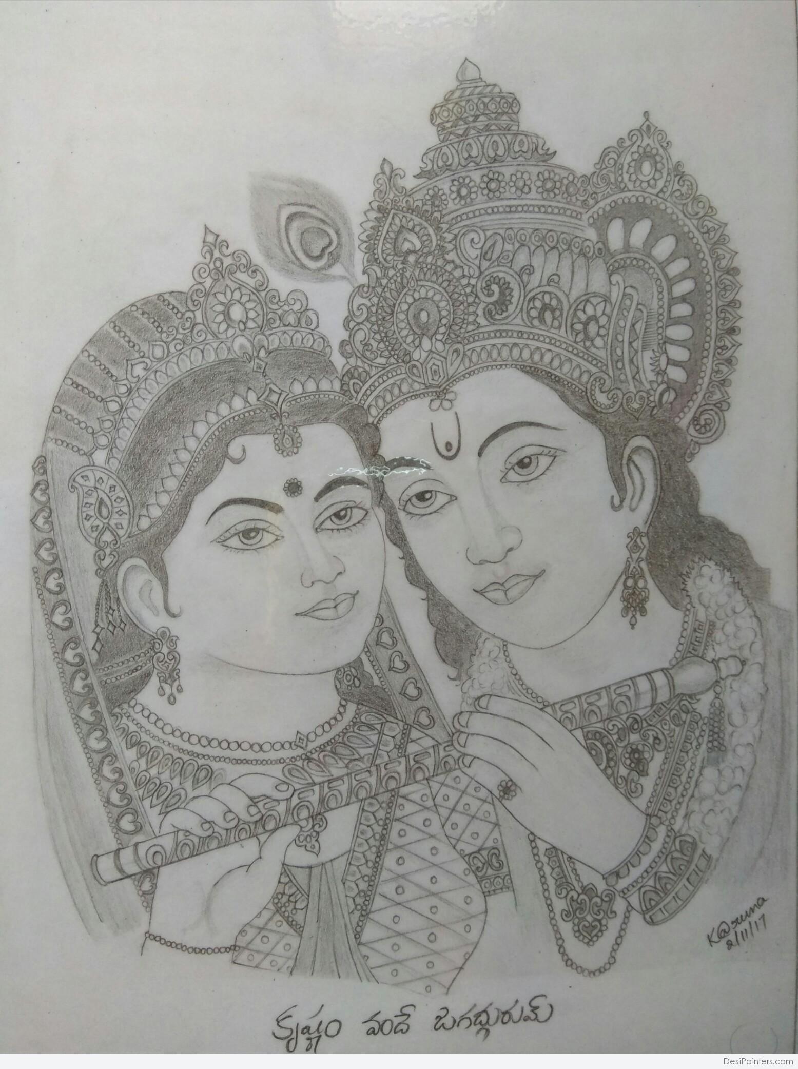Krishna pencil sketch HD wallpapers | Pxfuel