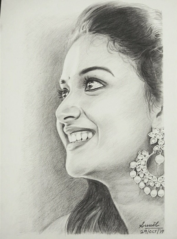 Great Pencil Sketch Of Anushka Shetty - DesiPainters.com