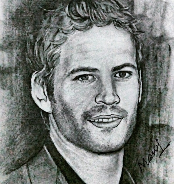 Pencil Sketch Of Paul Walker - DesiPainters.com