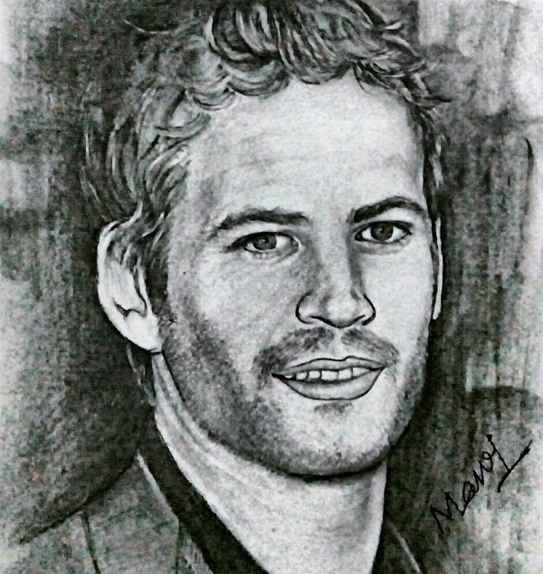 Pencil Sketch Of Paul Walker