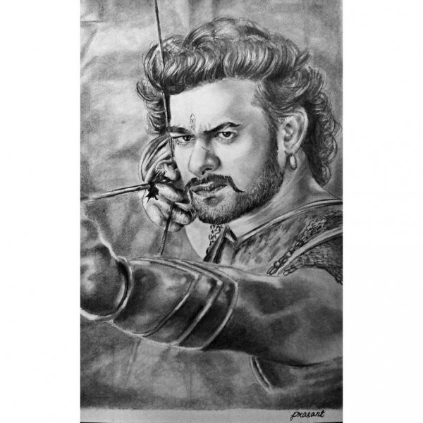 Wonderful Pencil Sketch Of Prabhas - DesiPainters.com