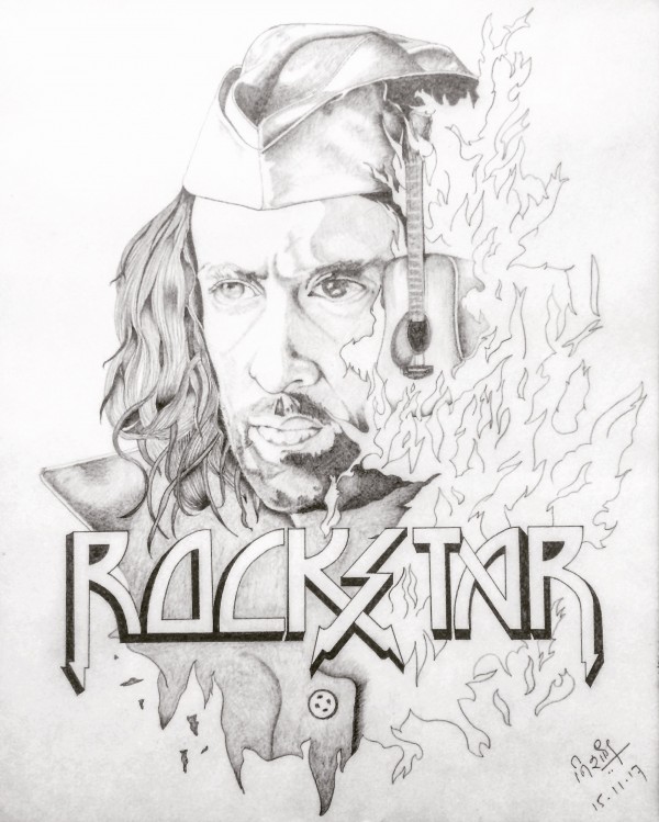 Pencil Sketch Of Rockstar Ranbir Kapoor - DesiPainters.com