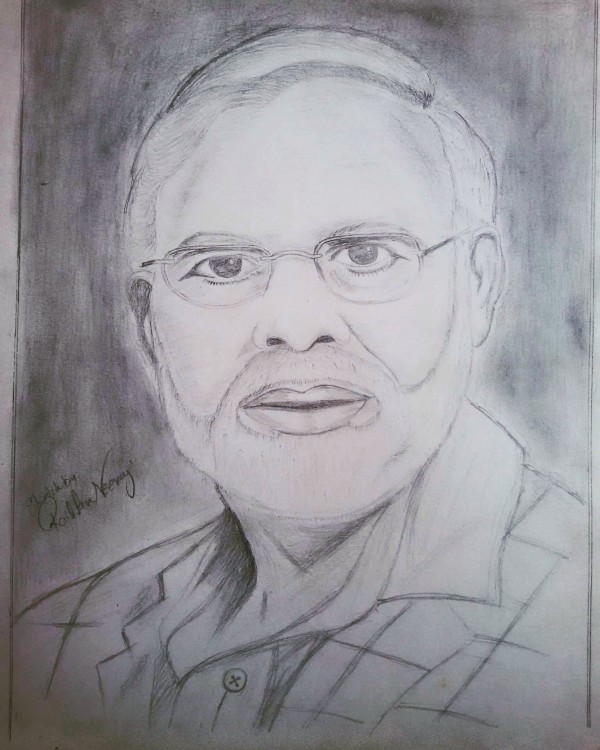 Pencil Sketch Of Prime Minister Narendra Modi - DesiPainters.com