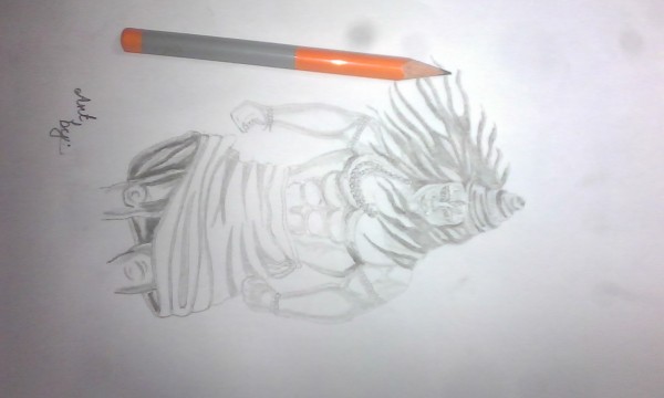 Pencil Sketch Of Lord Shiva - DesiPainters.com