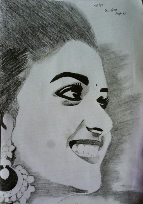 Brilliant Pencil Sketch Of Keerthy Suresh - DesiPainters.com