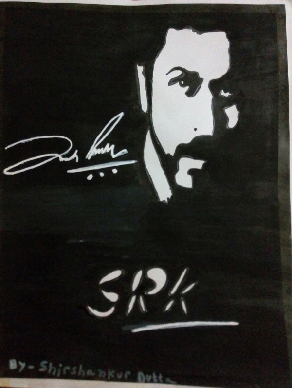 Water Color Painting Of Shah Rukh Khan