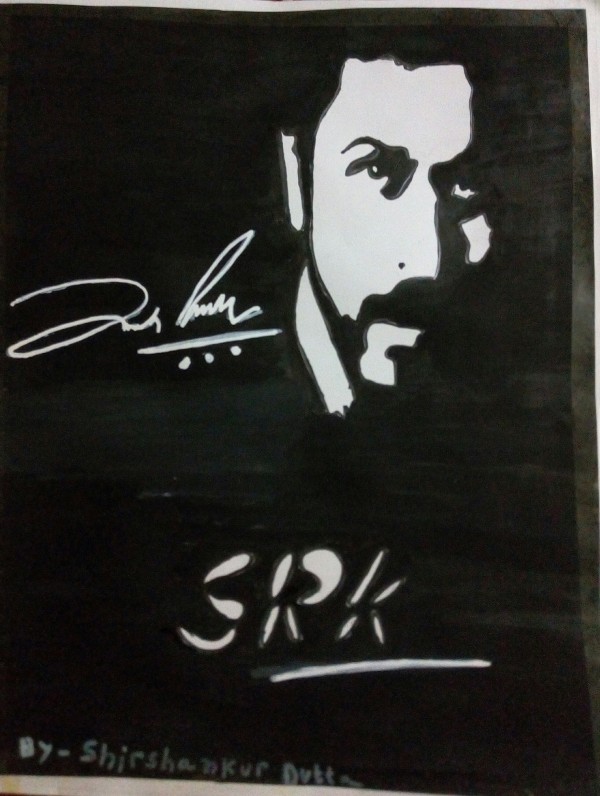 Water Color Painting Of Shah Rukh Khan - DesiPainters.com