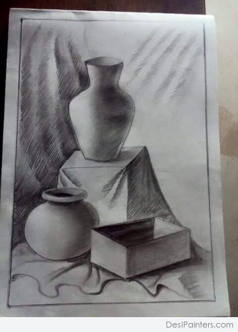 Pencil Sketch Of Pots - DesiPainters.com